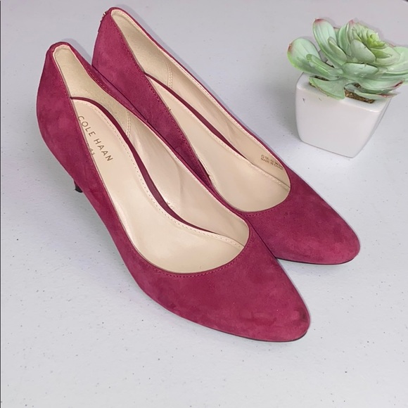 Cole Haan Shoes - Cole Haan I Purple Suede Closed Heels Size 7